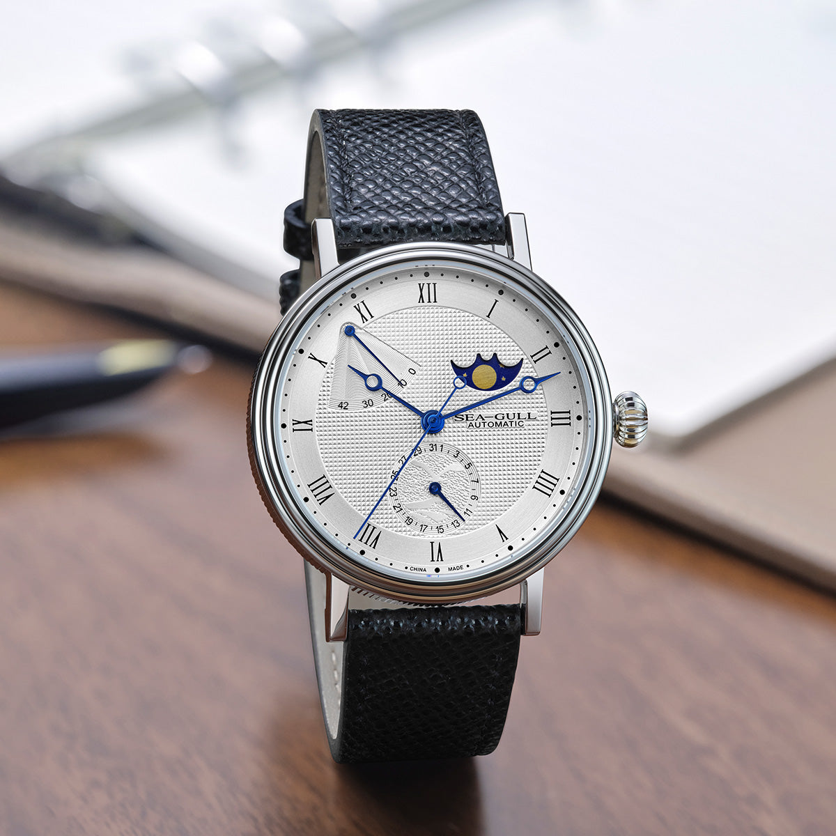 Moon Phase | Business | Complete Calendar | Energy Indicator | 41mm  | LEVEL 02
