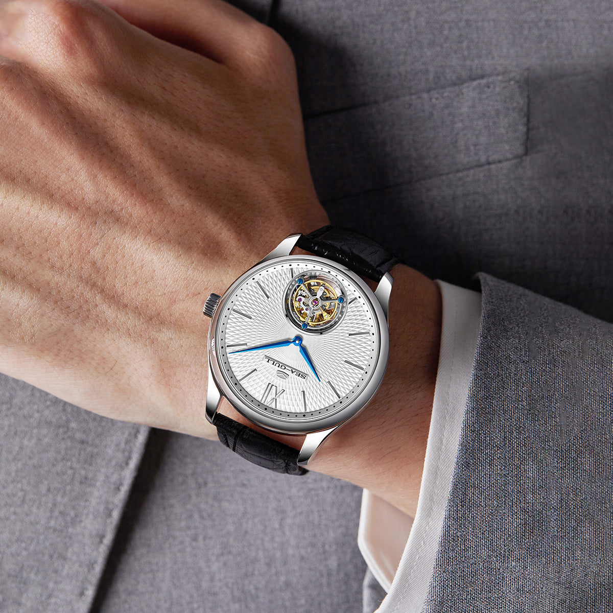 Silizium-Spiralfeder | Tourbillon ohne Regler | 42 mm