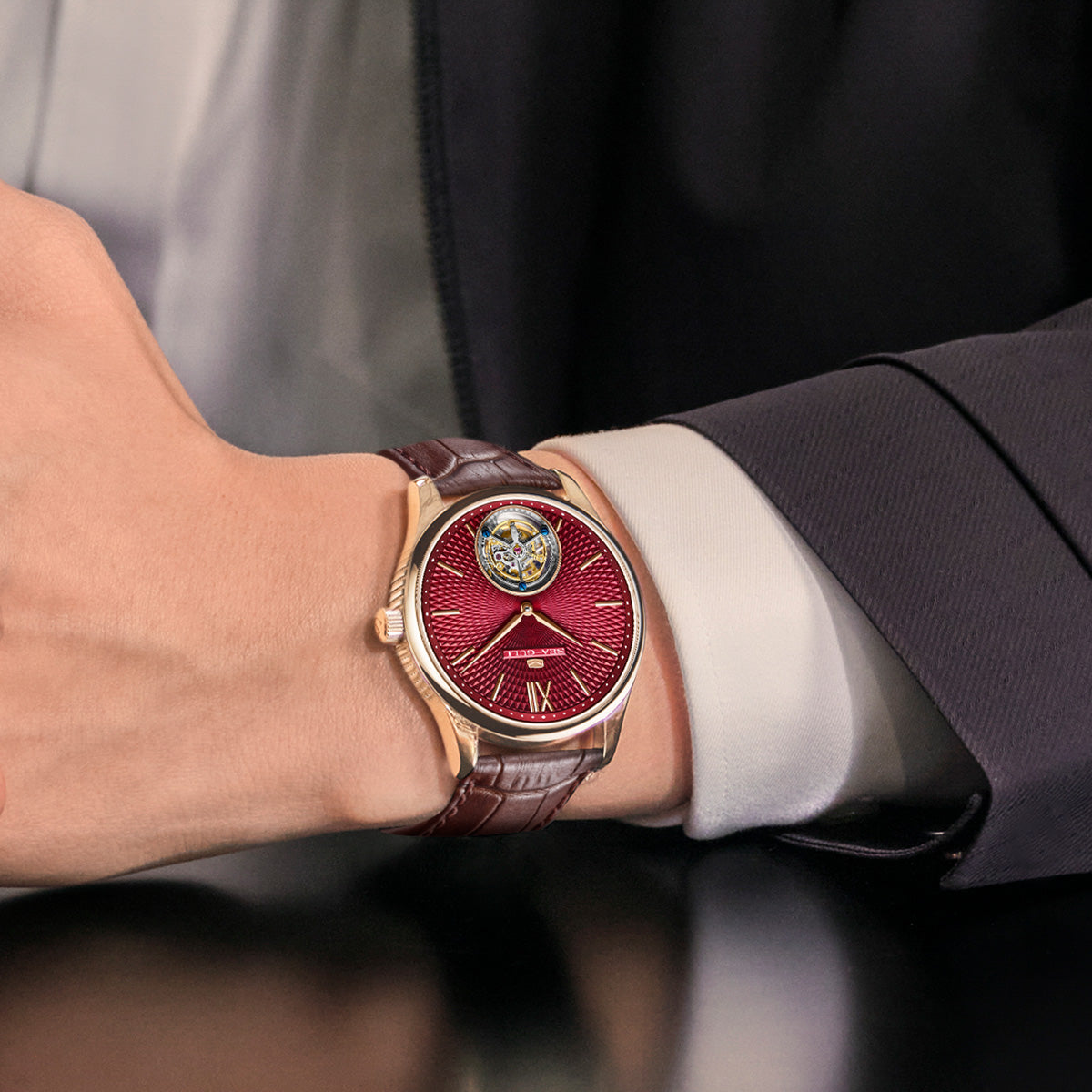 Silizium-Spiralfeder | Tourbillon ohne Regler | 42 mm