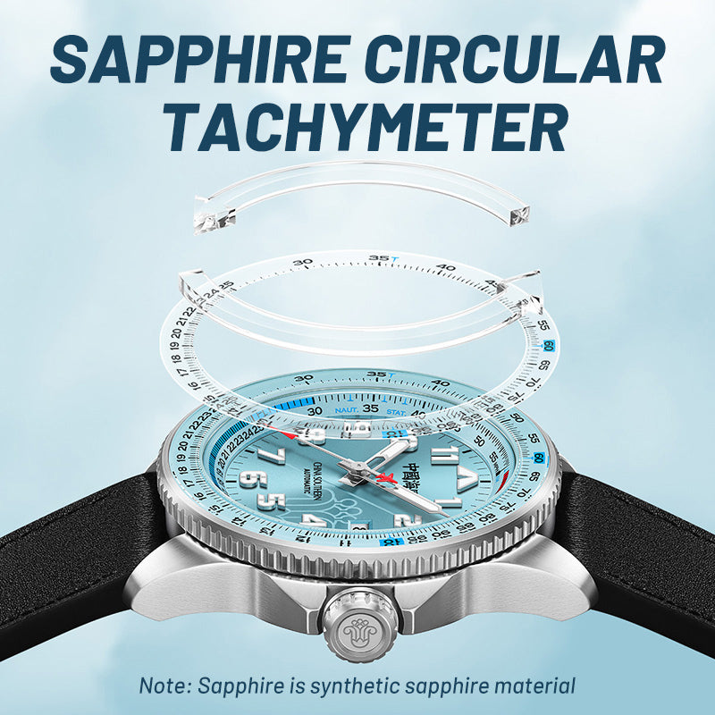 Csair-Zusammenarbeit | Sky-Serie | Tachymeter | Leuchtend | Pilot | 42 mm