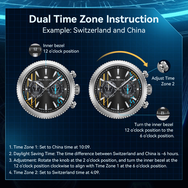 Shuke & Beita Collaboration | Pilot | Dual Time Zone | GMT | Calendar | Luminous | 43mm  | LEVEL 02
