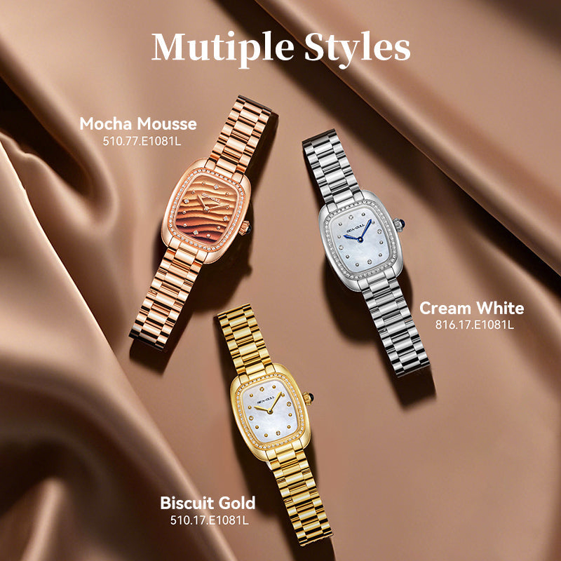 Time for Her Series | Mocha Retro | Quartz Movement | Square | 30mm  | LEVEL 01