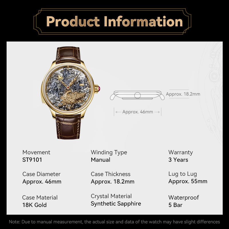 Tourbillon | Three-Legged Golden Crow | Minute Repeater | Gold-Carved | Automaton | 46mm  | LEVEL 06