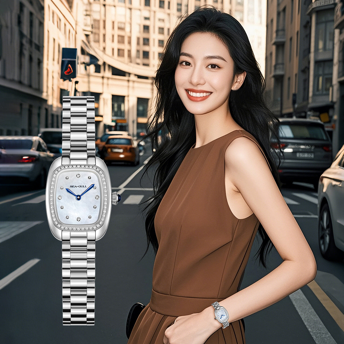 Time for Her Series | Mocha Retro | Quartz Movement | Square | 30mm  | LEVEL 01