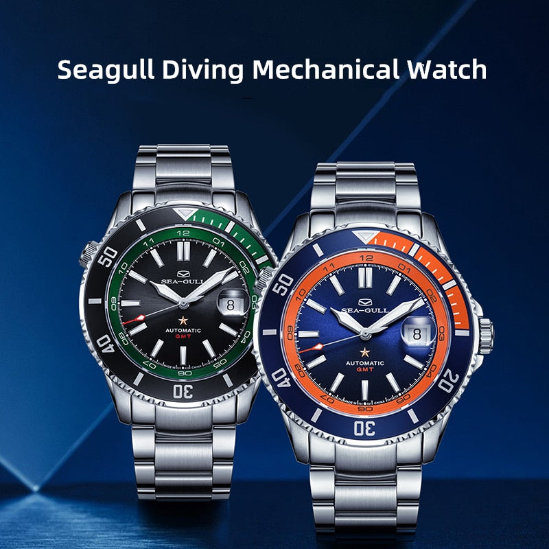 Ocean Series | Dual Time Zone | GMT | 200M Waterproof | Luminous | Calendar | 43.5mm  | LEVEL 02