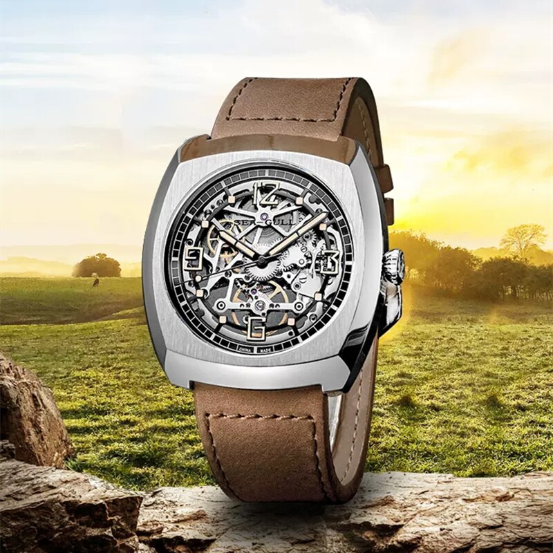 Tonneau | Skelett | Leuchtend | 44 mm