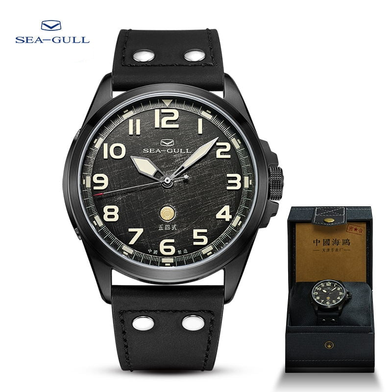 Vintage | Militäruhr | Leuchtend | 100 m wasserdicht | Pilot | 43 mm
