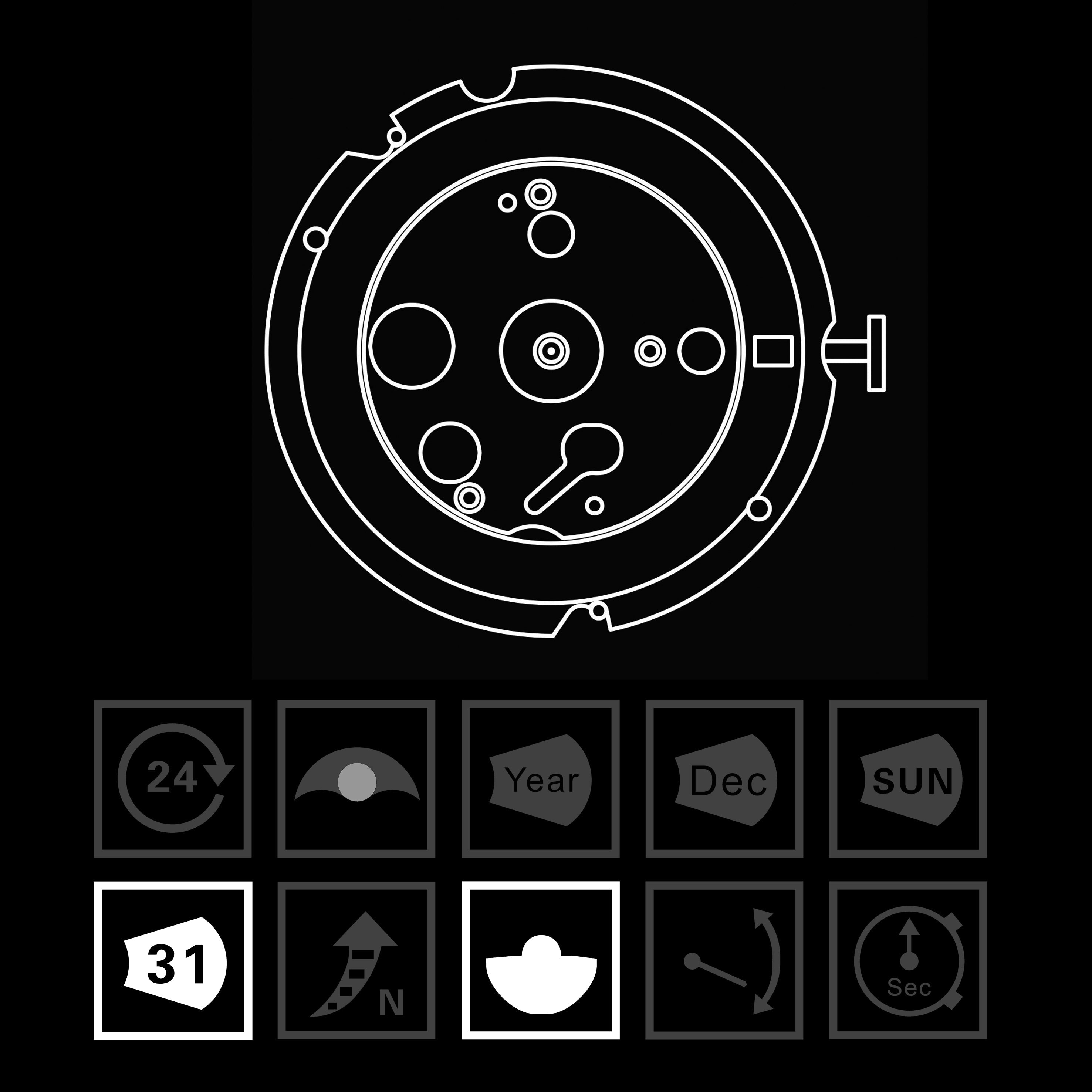 ST1612 | Single Calendar | Three-Position Adjustment | Accessories
